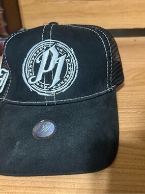 Wwe Black Trucker Hat with White 'AJ Embroidered Logo